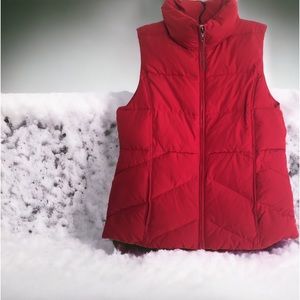 SJB Active Down Fleece Vest Red Medium Full Zip